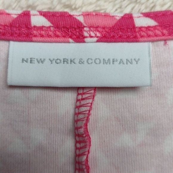 New York & Co Pink Cotton Knit Fit & Flare Dress Sz S Barbiecore  Coquette Girl - Picture 8 of 11